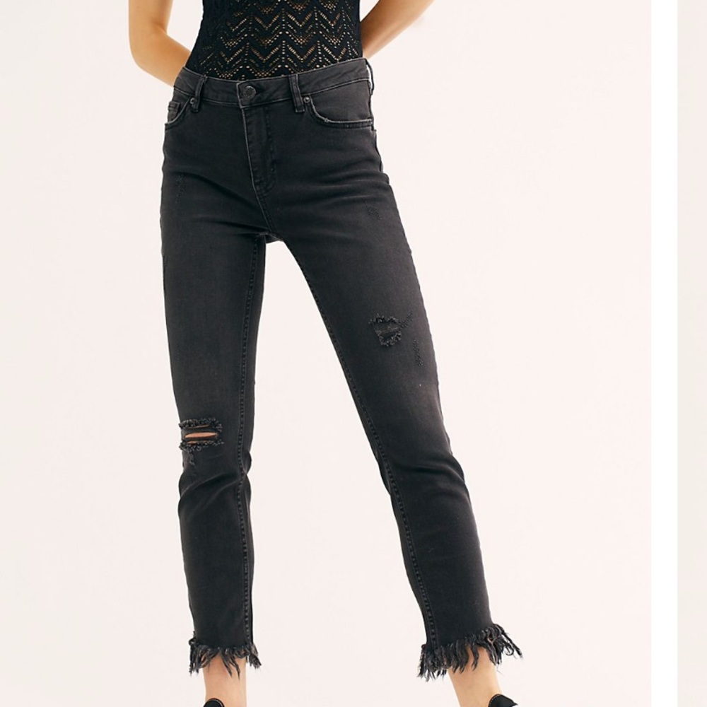 free people frayed black jeans